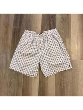 Vintage 1980s Blue and White Polo Ralph Lauren 38 Seersucker Cotton Plaid Pleat